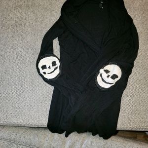Skull elbows black cardigan